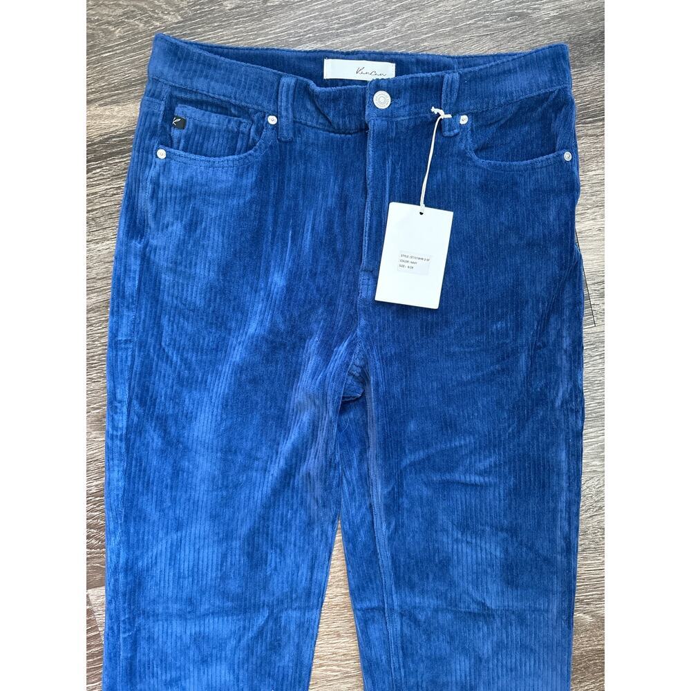 NWT Kancan Corduroy Straight Leg Pant In Blue Size 6 - Picture 2 of 5